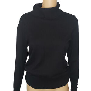 Retrology Black Turtleneck Sweater Long Sleeve Pull‎ On Size PM